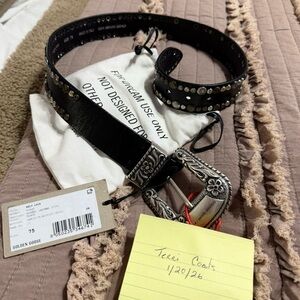 Golden Goose Black Belt with Silver Accents